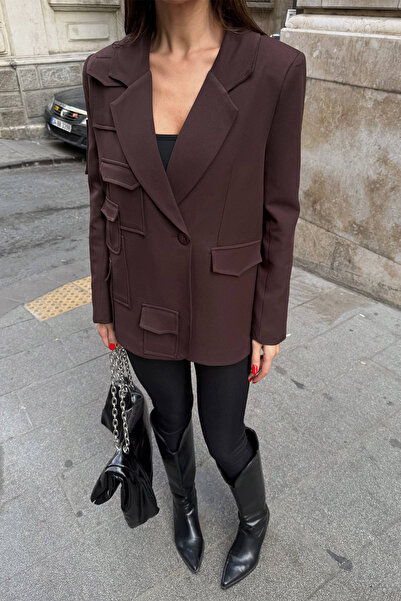 Ortaya Çık Блейзър с джоб за кафе