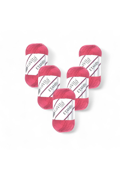 LaVita Yarn خيوط إيتامين للحياكة اليدوية 100% أكريليك 150 جرام 5 قطع (0119 نار)