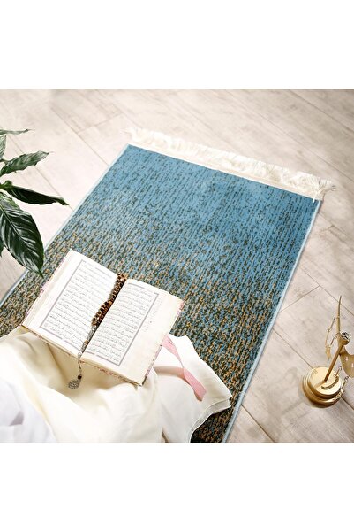 Segadty Sohan Luxury Prayer Rug – Elegant Blue Ultra-Soft Non-Slip Mat for Men & Women Daily Prayers