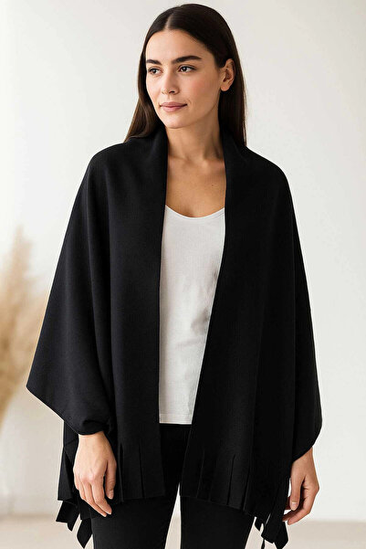 Mira Home Softiva Polar Omuz Şalı 70x180 cm Unisex Kışlık Şal Siyah