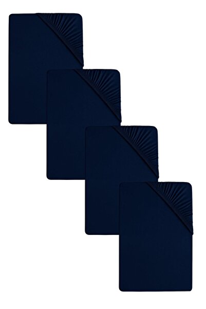 COTENCONCEPT 4 Pieces Oversized Plain Cotton Double 200 X 200 cm Elastic Combed Cotton Bed Sheet