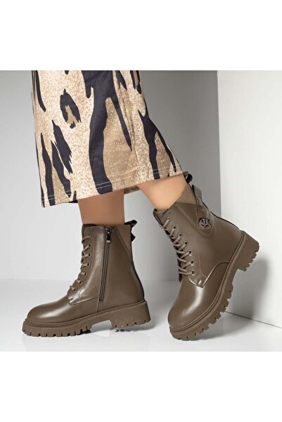 Modlet.ro Ghete kaki pentru femei cu fermoar MOD12190