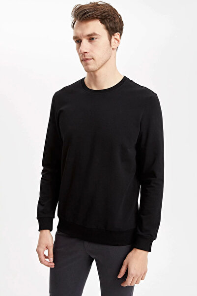 DeFacto Men's Black Basic Sweatshirt L3699Az.19Sp.Bk27