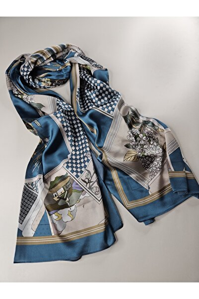 sem oyuncak Luxury Voile Silk Shawl Hijab Foulard Scarf Shawl Floral Pattern 70 X 180 cm