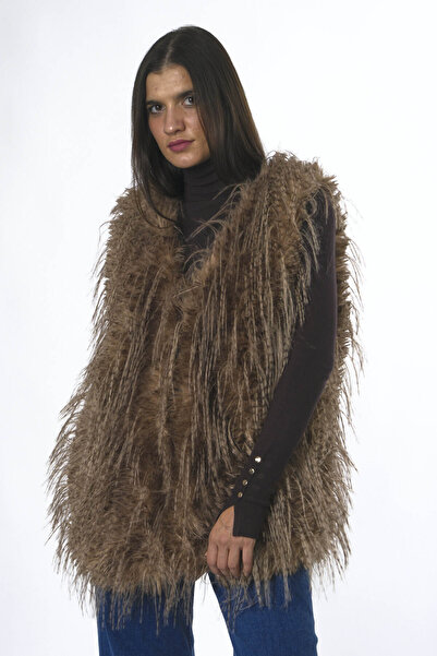 ABBRA Women's Lined Feather Vest with Snap Detail