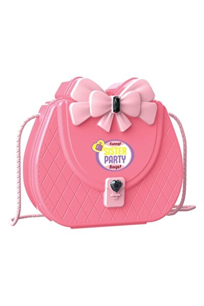 OEM Beauty Accessory Bag Set, 17 pieces, pink bag with bow, cosmetic accessories for