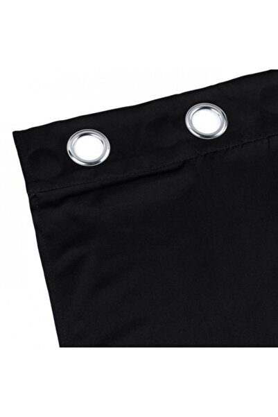 OEM Decorative curtain made of fabric with rings, size 140 x 260 cm, Black