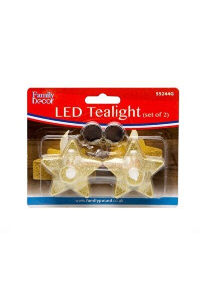 FAMİLY Decoratiune de Craciun - set 2 lumanari LED galbene