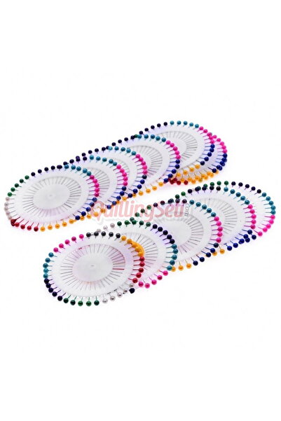 quilling Büyük Baş Renkli Toplu Iğne – 240 Adet x 3,5 cm, Türban, Şal, Hobi, ...
