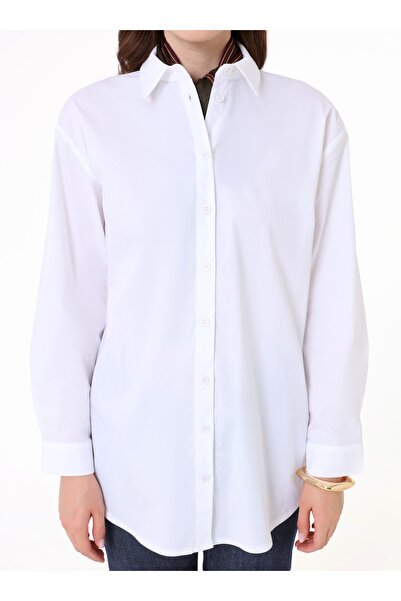 Benin Πουκάμισο από ποπλίνα με πάτσο - Λευκό -