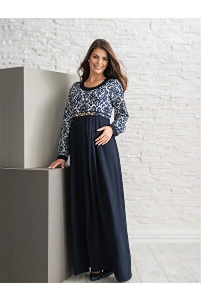 Desen Hamile Giyim فستان حمل مع إكسسوارات لؤلؤية