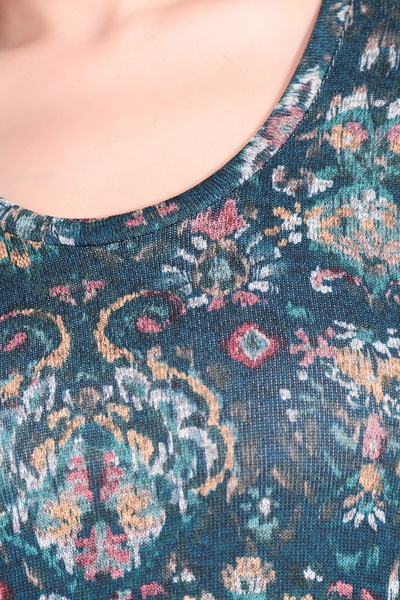 TOLGA SARAÇOĞLU 10738 ΠΛΕΚΤΗ ΜΠΛΟΥΖΑ ΜΕ ΣΤΡΟΓΓΥΛΟ ΛΟΥΡΙ ΜΕ ΣΧΕΔΙΟ ΠΕΤΡΟΛΙΟΥ