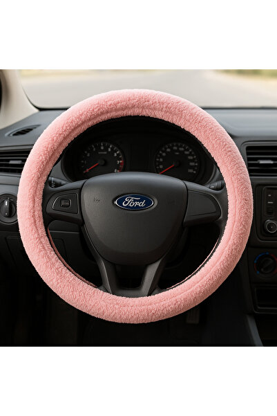 SSS TEKSTİL PEMBE YUMUŞAK TÜYLÜ PELUŞ DİREKSİYON KILIFI