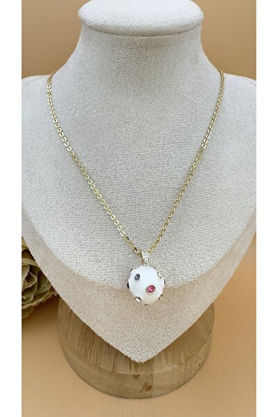 XUPING JEWELRY White Ball Pendant with Stone
