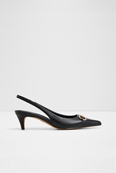 Aldo FINNEA - Kadın Siyah Hakiki Deri İnce Topuklu Slip-On Arkası Açık Ayakkabı