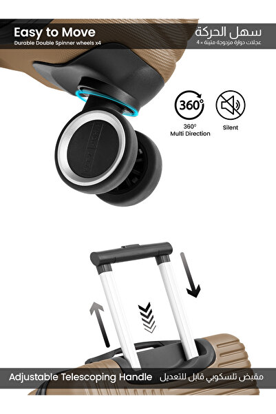 PARAJOHN Strato Lightweight Abs Hard Side 8 Spinner Wheels Luggage Checked-in Trolley Bag With Lock - 28 Inch