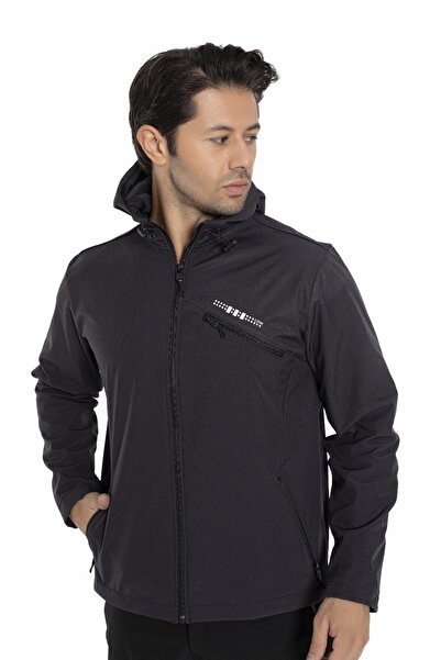 Crozwise Anthracite Men's Waterproof Softshell Outdoor Coat / Jacket - 5036-06