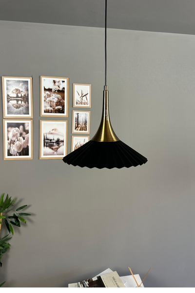 Bamyum Avilla Siyah Tekli Metal Avize Eskitme Külah Başlık Rustik Mutfak Modern Sarkıt Aydınlatma