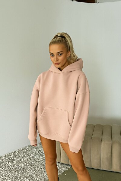 BENROMA سترة رياضية بقلنسوة مطبوعة من القطن الممشط بثلاثة خيوط للجنسين