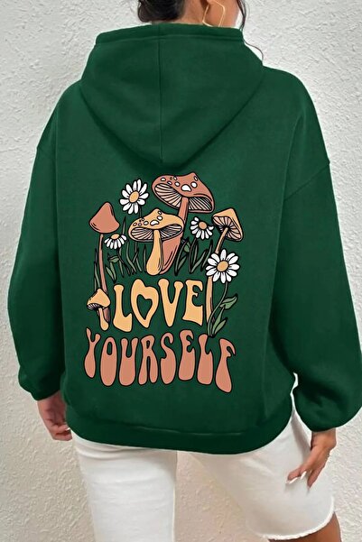 trendypassion Hanorac oversize cu imprimeu Love Yourself unisex