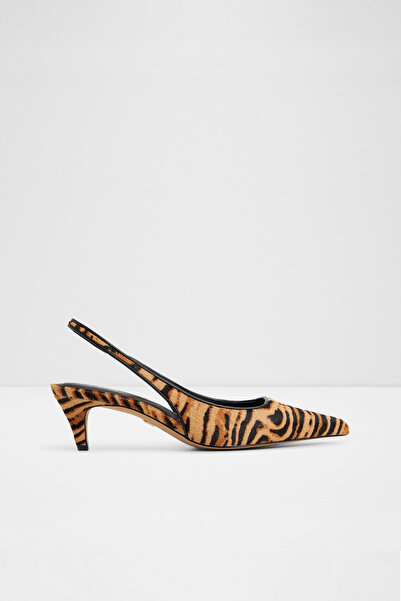 Aldo LEANAH - Kadın Multi Leopar Desenli Hakiki Deri Kısa Topuklu Slip-On Ark...