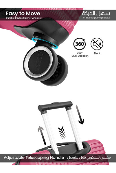 PARAJOHN Strato Lightweight Abs Hard Side 8 Spinner Wheels Luggage Checked-in Trolley Bag With Lock - 28 Inch