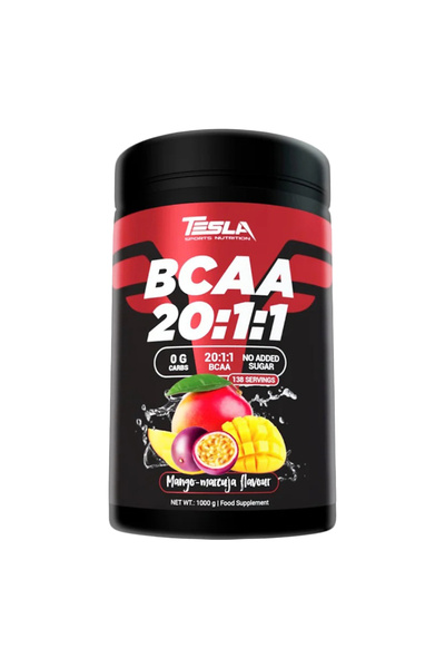 Tesla Sports Nutrition BCAA 20:1:1، مانجو ماراكوجا، 1 كجم، دعم الطاقة والتمثيل الغذائي