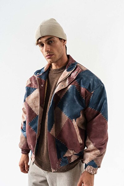 go gang own Шкіряна куртка-бомбер з візерунком Patch Pattern