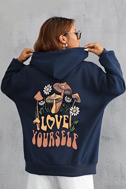 trendypassion سويت شيرت للجنسين Just مطبوع بغطاء رأس