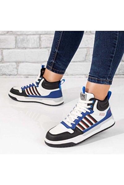 Modlet.ro Women's white, black, and blue sports boots MOD10040