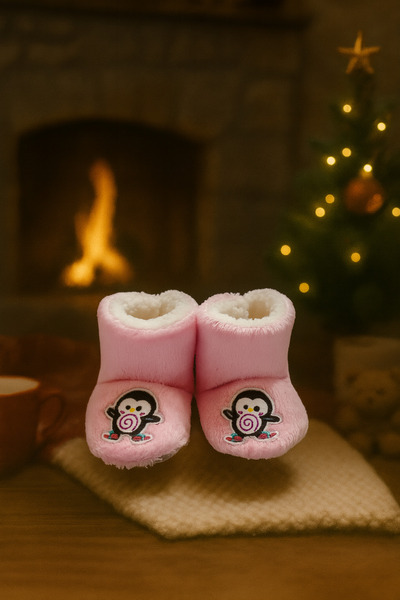Midimax Peluş Bebek ve Çocuk Panduf Ev Botu – Kışlık Kaymaz Tabanlı Patik