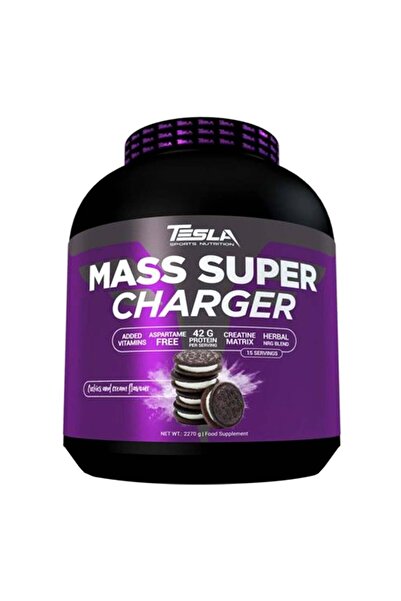 Tesla Sports Nutrition Mass Super Charger، كوكيز وكريمة، 5 أرطال، 42 جرامًا م...
