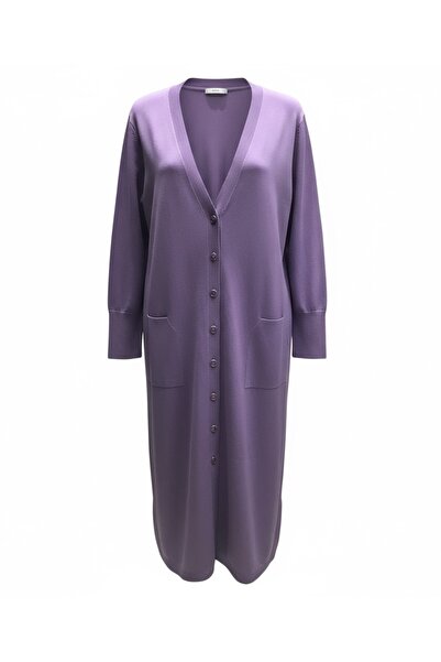 ECE GİYİM Women's Buttoned Front V-Neck Pocketed Seasonal Cardigan