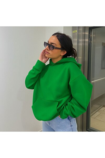 E-ROMA Hanorac unisex cu glugă, imprimat, din bumbac pieptănat cu 3 fire