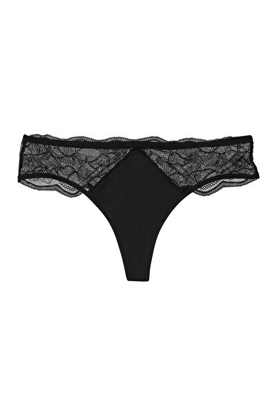 ESOTIQ Chiloți tanga pentru femei, cu dantelă la spate și talie netedă în față, sexy | Talisman