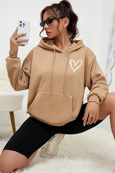 trendypassion Unisex φούτερ με στάμπα με καρδιά