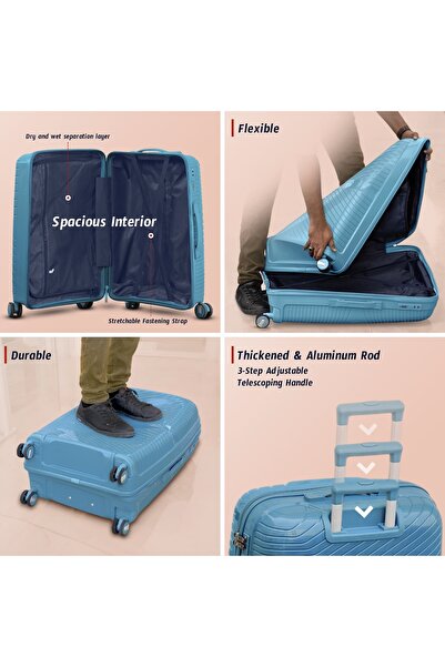 ZAAPPY Hard Case 3 Piece Set (20/24/28 Inch) Miami PP Luggage Lightweight, Unbreakable, Secured Lock