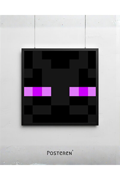 Minecraft Enderman Kare Kanvas Tablo
