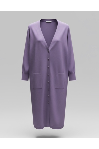 ECE GİYİM Women's Buttoned Front V-Neck Pocketed Seasonal Cardigan