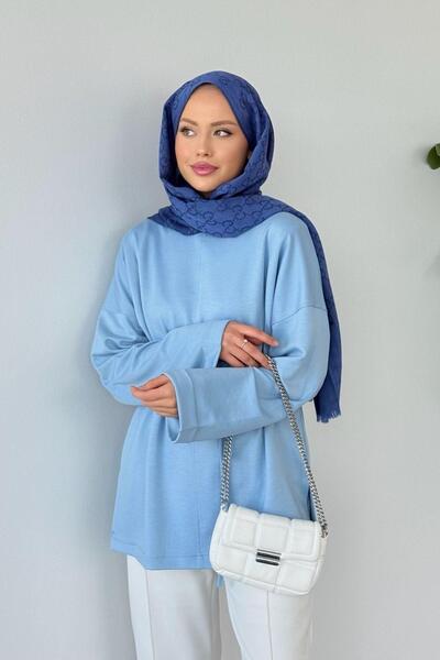 Hazamoda بلوزة إيشان باغلامي باللون الأزرق الفاتح