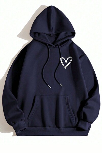 trendypassion Hanorac oversize unisex cu imprimeu inimă