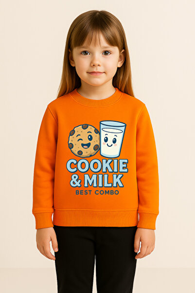 BookOrBook Παιδικό Σετ Αθλητικής Φόρμας | Μπισκότα & Γάλα | 3-12 ετών | 100% βαμβάκι 3 κλωστές Σ επένδυση fleece Χοντρό ύφασμα | Χειμώνας