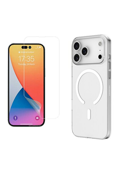 tekno grup İphone 17 Pro Max Şeffaf Mika Magsafe Kılıf + Nano Ekran Koruma