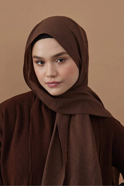 Modakaşmir Kraş Pamuk Acı Kahve Şal
