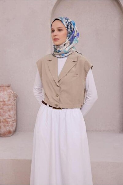 Belli Tivil Pure Silk Scarf 4220 - 56 Blue Flower Pattern