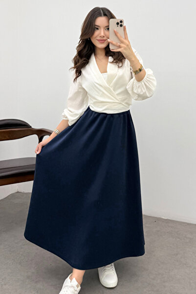 Bipantolon Жіноча синя спідниця з еластичним поясом та кльош