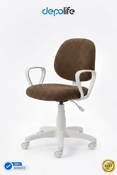 Depolife Tedy Serisi Ev Ofis Sekreter Personel Çalışma Sandalyesi Beyaz Büro Personel Çalışma Koltuğu