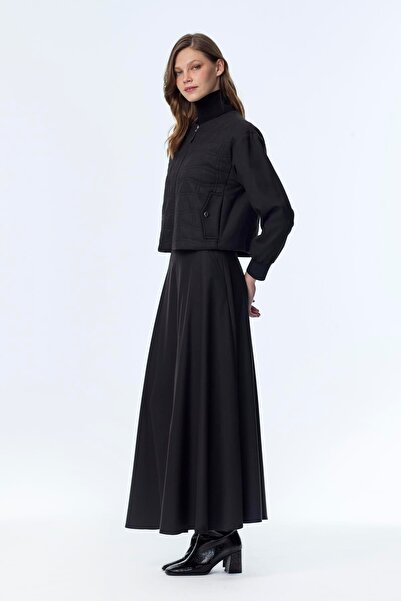 Zühre Patterned Pocket Detailed Black Double Suit Tk-1630