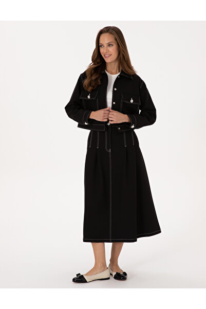 Pierre Cardin Black Crop Top Jacket 50310060-Vr046