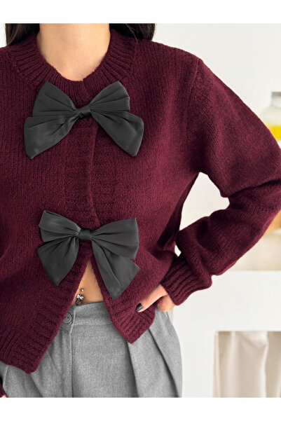 SLAW REZZ Bow Detailed Knitwear Cardigan